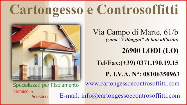 CARTONGESSO e CONTROSOFFITTI